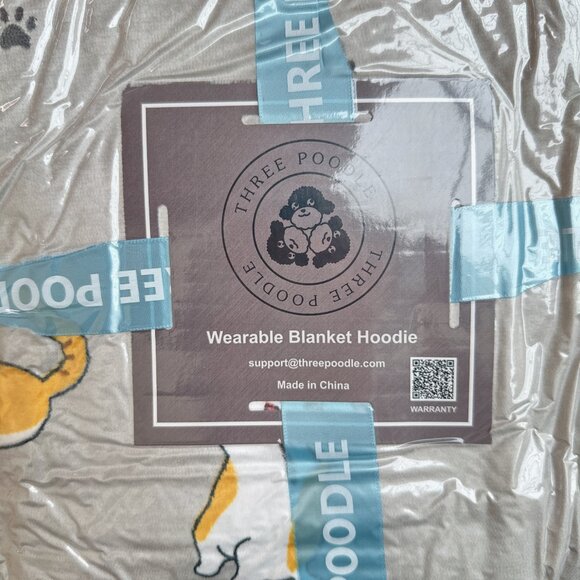 New Wearable Cat Novelty Print Blanket Hoodie Oversized Sherpa for Adults - Picture 5 of 5